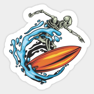 surfer skull Sticker